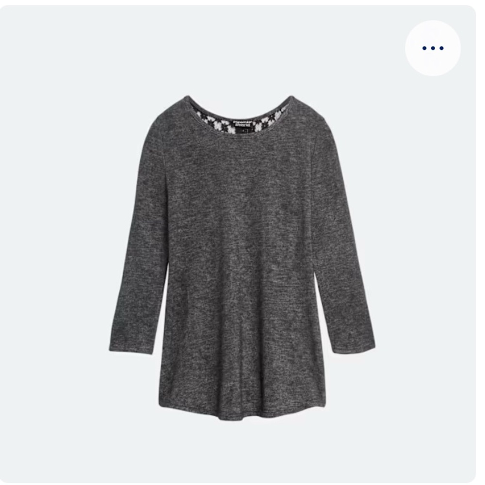 Papermoon Crochet Back Gray Women's Top